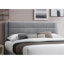 Lit de luxe 1 chambre double de style contemporain avec tête de lit et tiroir de rangement en velours côtelé gris