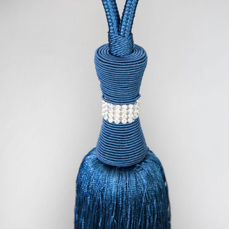 Gemmenne Fabric 10cm Curtain Tieback, Navy Blue