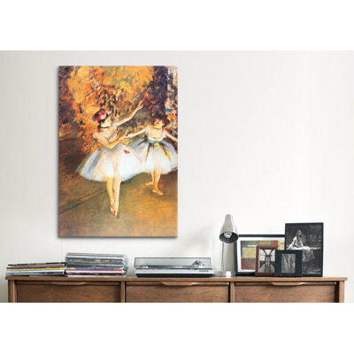 « two danseurs on stage (alla barra) » par edgar degas, reproduction d’art sur toile tendue