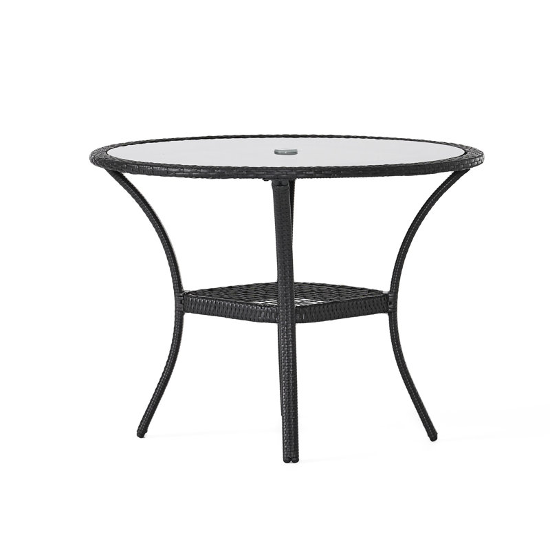 Table bistro 1,00 po en verre avec cadre en fer recouvert de gris, utilisation extérieure, 40,84 po Largeur et profondeur, hauteur de 28,71 po, couvercle de cadre et de table de 35,63 lb, carré, haut,