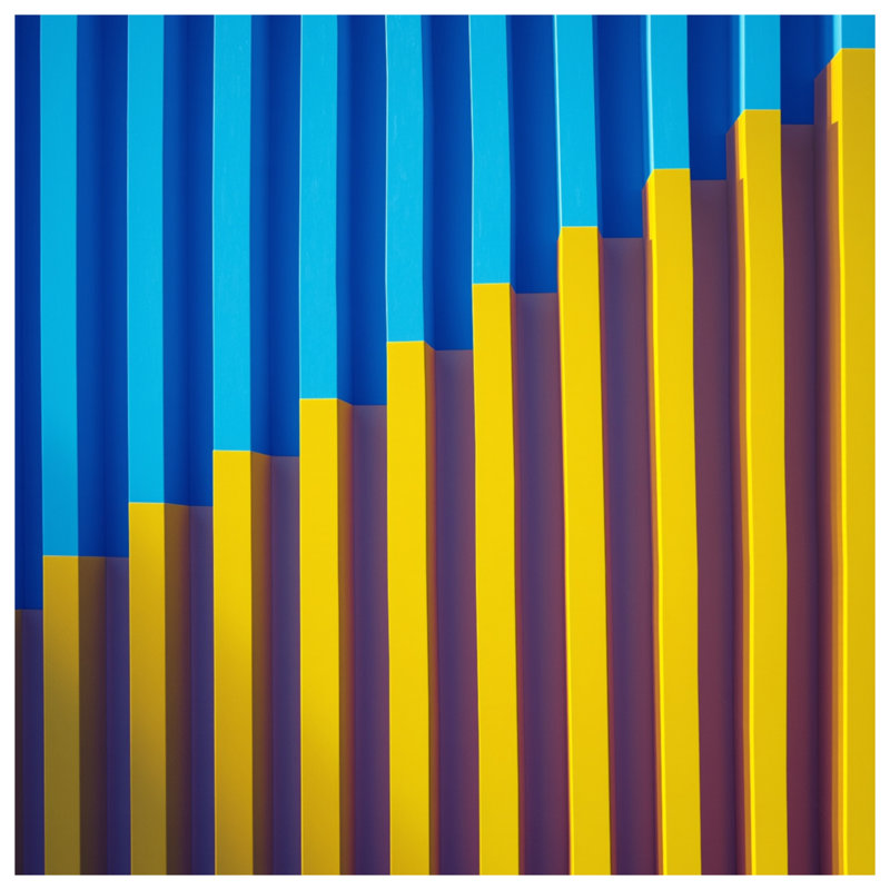Coussins décoratifs à barres verticales bleues et jaunes, 20 x 20 inches