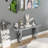 3 Piece Grey And Silver Living Room Table Set