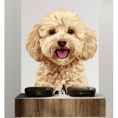 Décalcomanie Goldendoodle, décorations pour chien, maman et enfants, art mural, amoureux des chiens