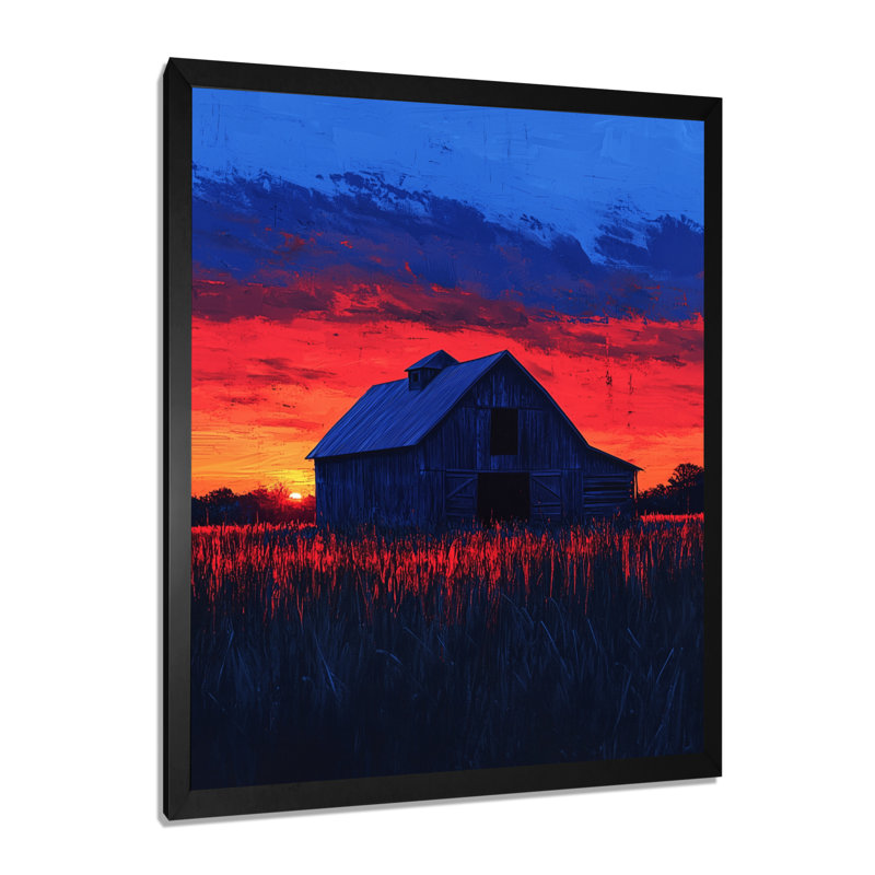 Dobrin - Farm Wall Decor, Black, 20" H x 12" W, Framed Print without Mat