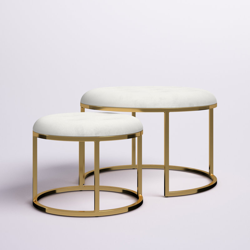 Tellaro Coffee Table, Cream White, Gold