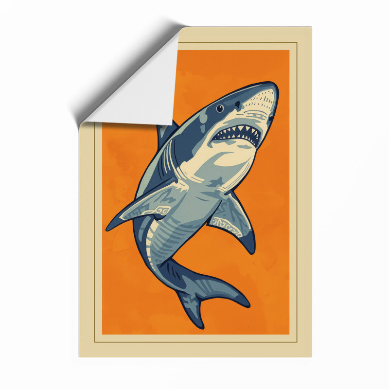 Great White Study Modern - Framed Print, Unframed, A4 - 29.7 x 21.0 cm