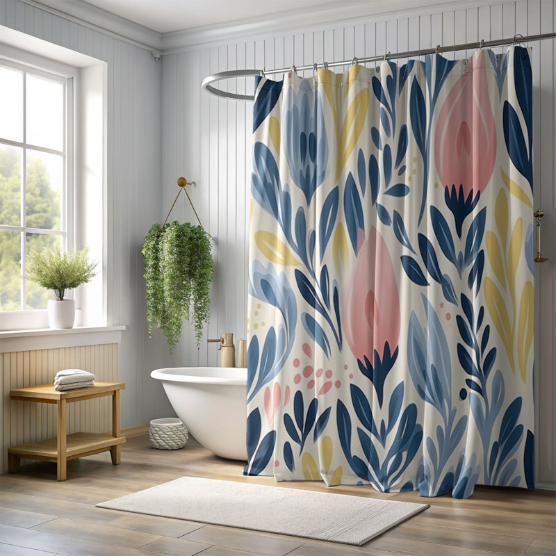 Rideau de douche 1 pièce Timeless Flora, H 74 po x l 71 po