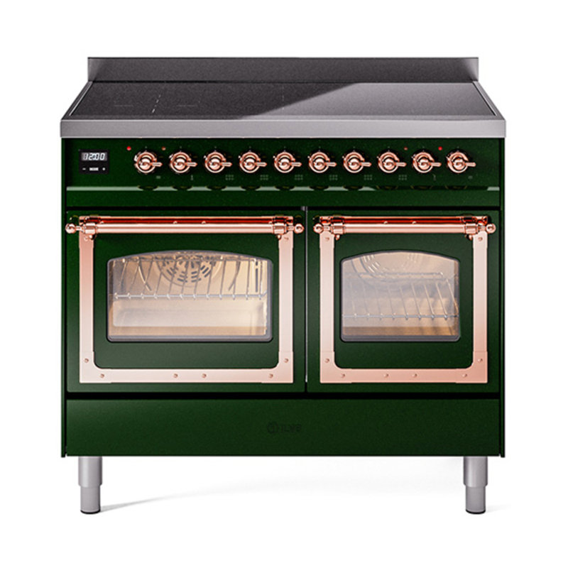 ILVE Nostalgie II Noblesse 40 in Induction Range, Emerald Green/Copper