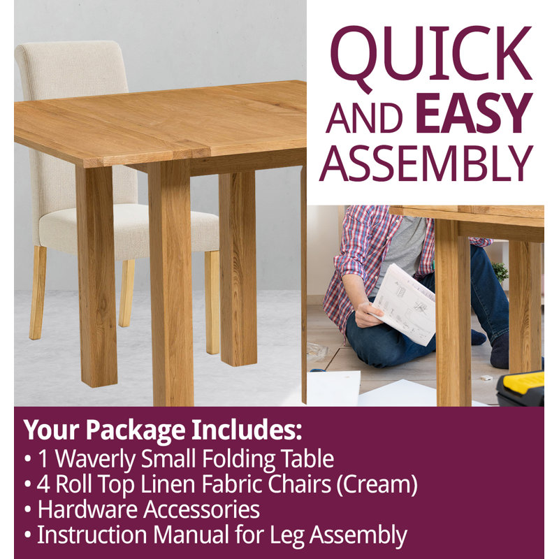 4 - Person Solid Oak Dining Set
