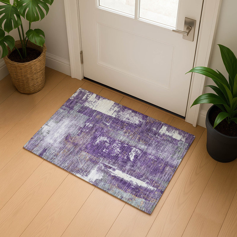 Premium Machine Washable Pirtle AMF1984 Abstract Rug, Rectangle 1'8" x 2'6"