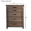 Mobilier de chambre à coucher à panneau à 5 tiroirs de style transitionnel avec finition brune et commode à 1 tiroir