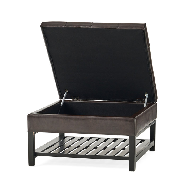 Carré brun avec rangement fonctionnel et support inférieur - Cuir PU chic