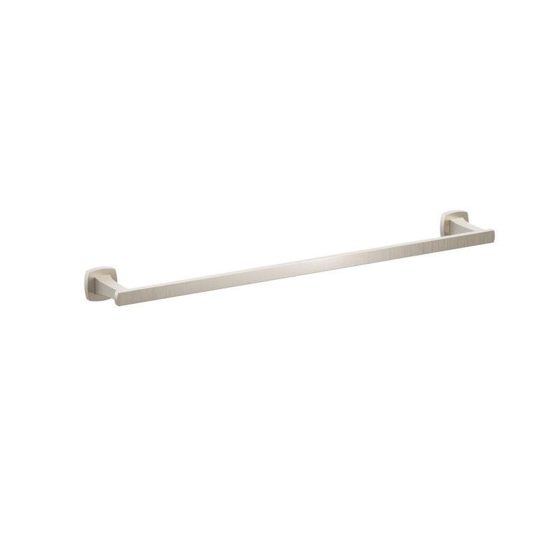 Porte-serviettes évasé transitionnel 9 po avec rosette carrée Emtek, H 1,625 po x L 25,375 po x P 3,125 po, Satin Nickel