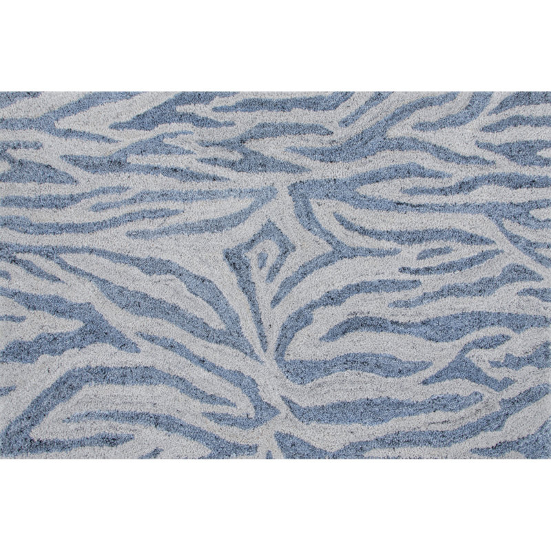 Tapis intérieur / extérieur à rayures abstraites touffeté à la main Rhythm, 2 pi x 3 pi