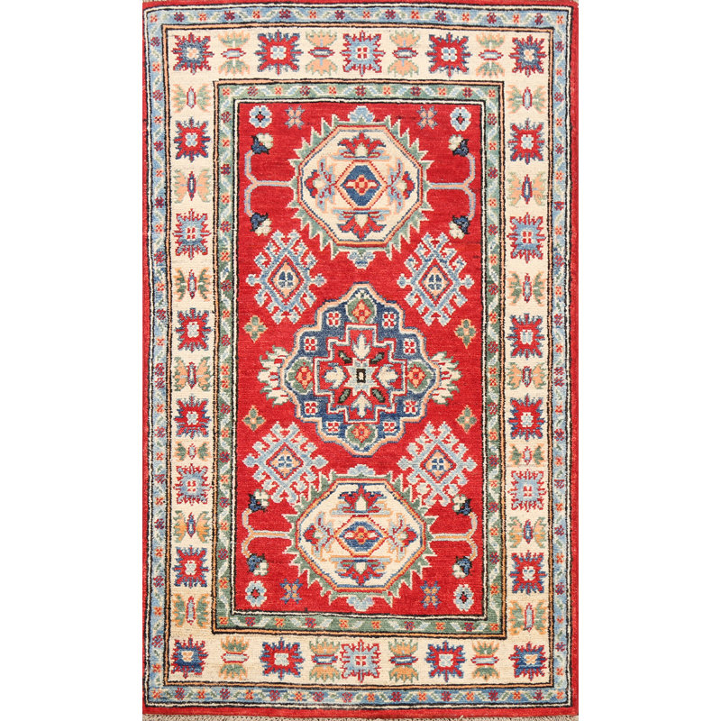 Tapis oriental géométrique Kazak 3 x 4