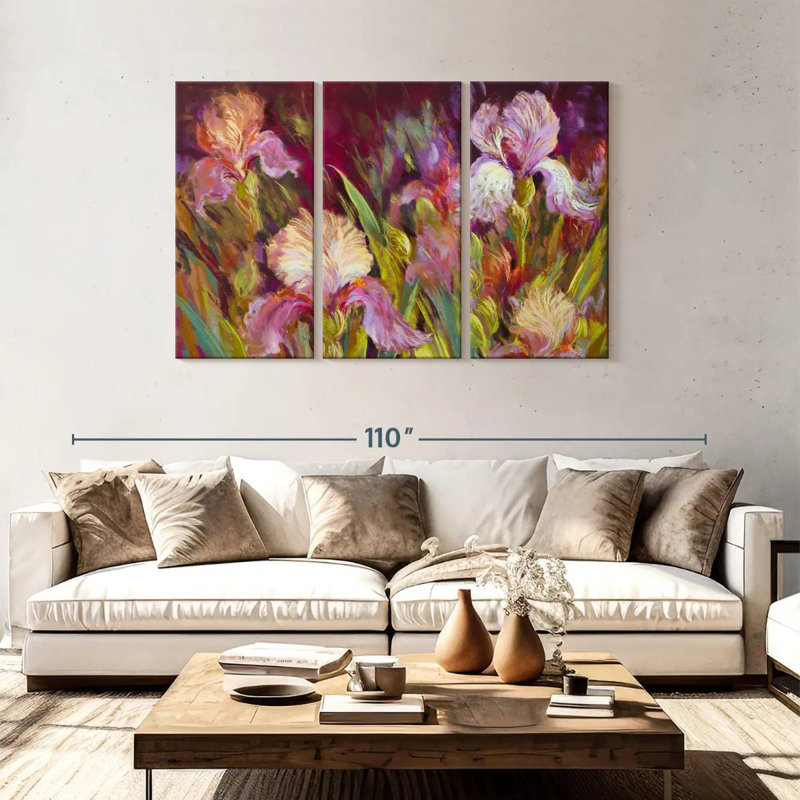 Harnek Irises All Day, 48" H x 74" W