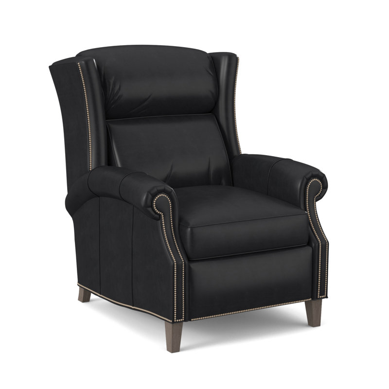 Fauteuil inclinable standard de 33 po de largeur Vassilios, Nickel n<sup>o</sup> 9, Cuir véritable Outsider Raven, Pierre