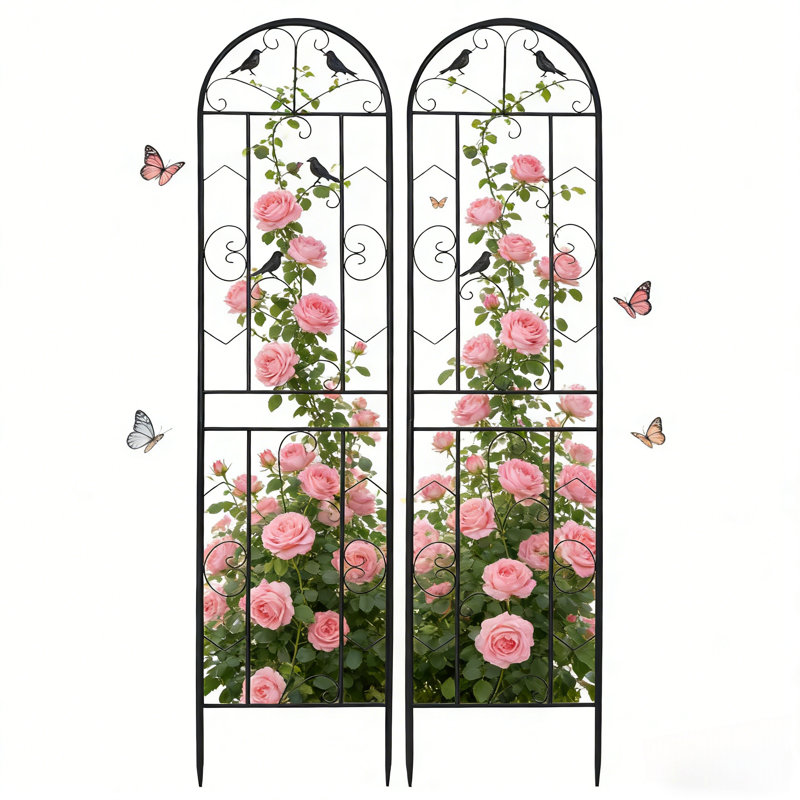 Talence 210.05cm H x 50.05cm W Iron Lattice Panel Trellis Side Panel