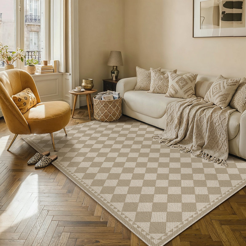  Tapis intérieur / extérieur Geovia, Beige/Brown, Rectangle 4' x 6'