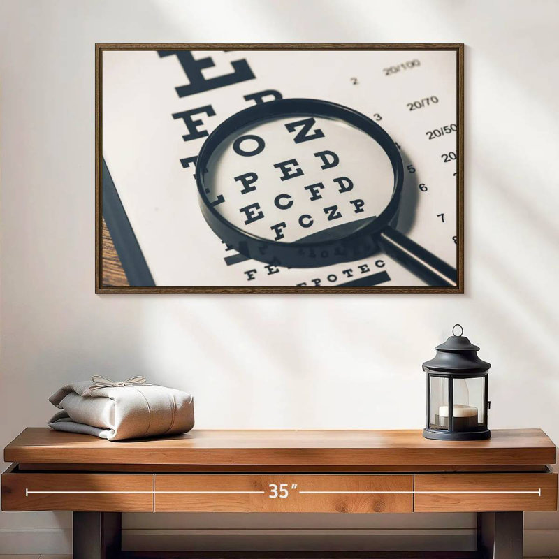 Tableau de vision, 25 po x 17 po, Cadre flottant noyer