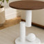 Ensemble de 2 tables gigognes de luxe, tables avec rangement pour le salon, ensemble de tables ovales et rondes, table centrale blanche, table basse, table d'appoint, grande table de 47,24 po, petite de 19,69 po