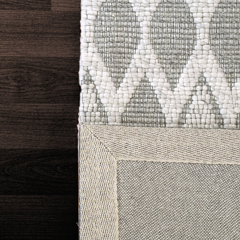 Tapis gris tissé à la main Sharice, Rectangle 5 pi x 8 pi
