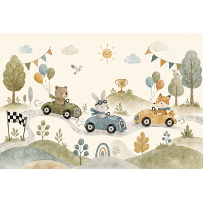 Papier peint aquarelle pastel amovible pour enfants