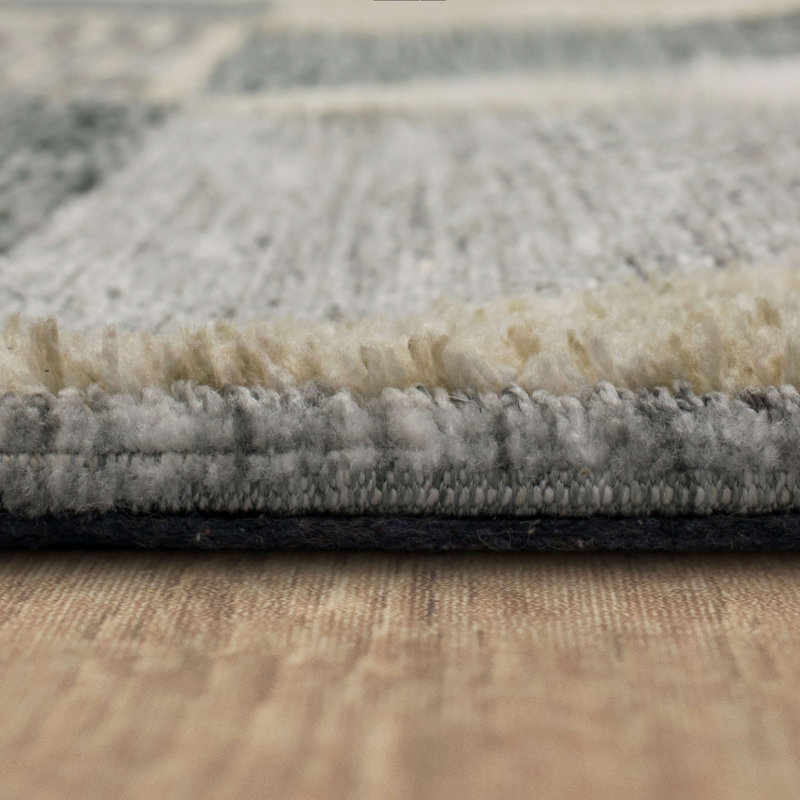 Tan Geometric Flat Woven Synthetic Rectangular Area Rug