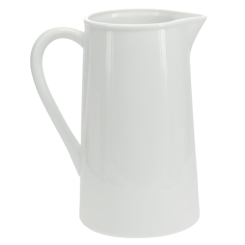 2.5 Quart White Porcelain Straight Side Pitcher