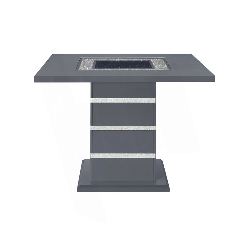 ARIYA DARK GREY BAR TABLE, 36.02"H x 47.02"L x 47.02"W, Dark Gray