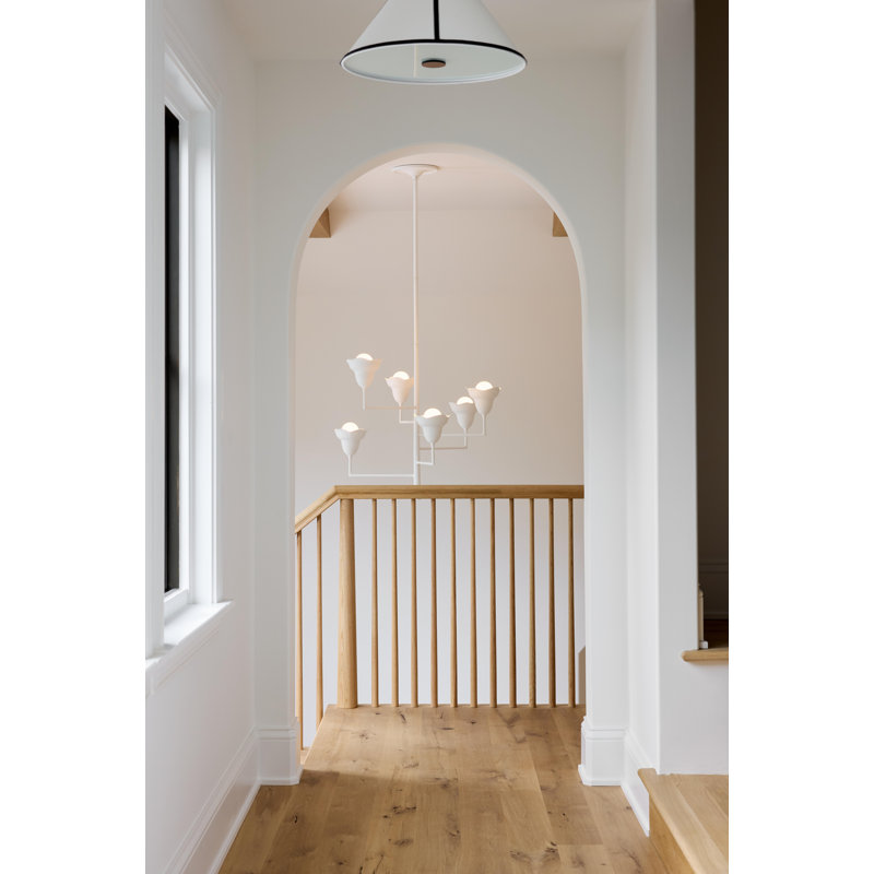 Alora 6 Light Chandelier, White Plaster