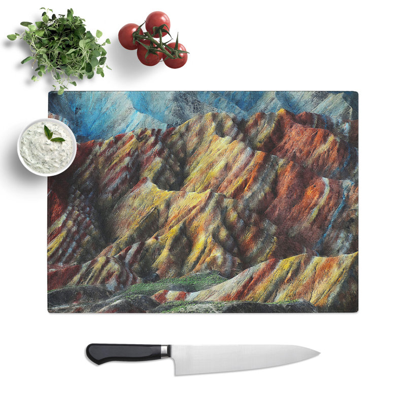 Mountain Erosion in Death Valley Vol.2 Painting Chopping Board, 0.4cm H x 20cm W x 28.5cm L