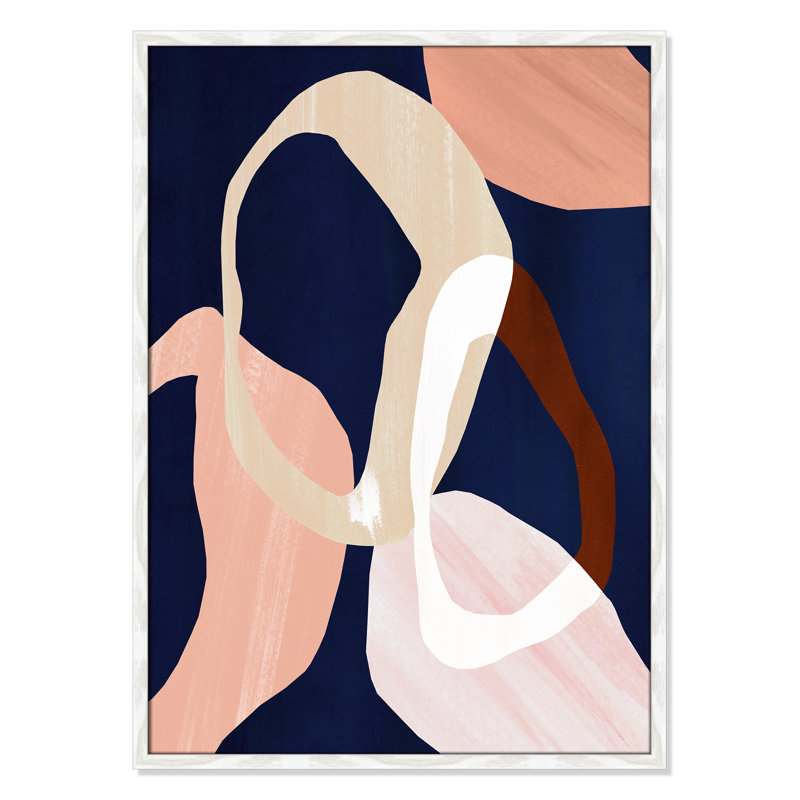 Loop II Print par Violets Print House, L 25,5 po x H 35,5 po, Grain de bois blanc, Impression encadrée
