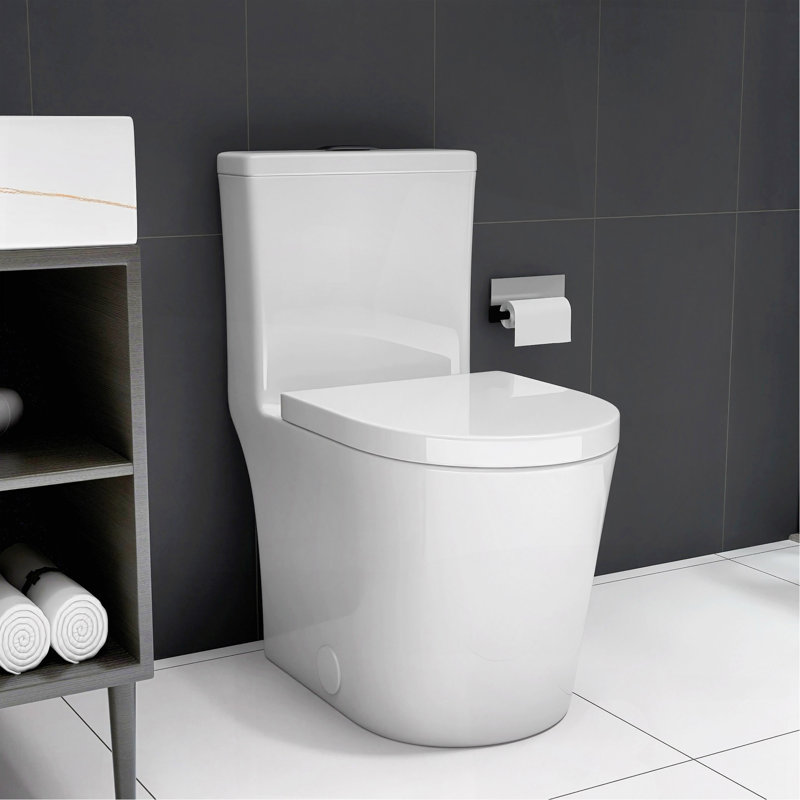 Small Compact One Piece Toilet Dual Flush