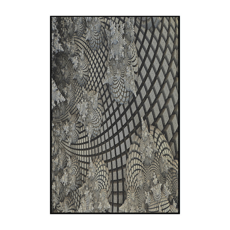 Tapis zone grise à motifs, Rectangle 2 pi x 5 pi