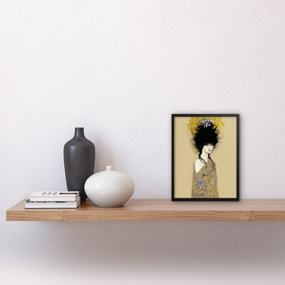 Woman in Klimt Style Dress 1 Piece Single Picture Frame Wall Art