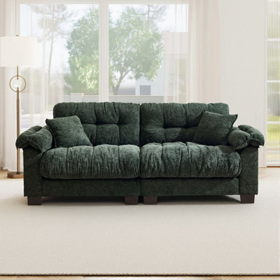 Lewis 90" Modern 3-Seater Sofa, Chenille Upholstered Couch for Living Room, Bedroom, Office, and Apartment
