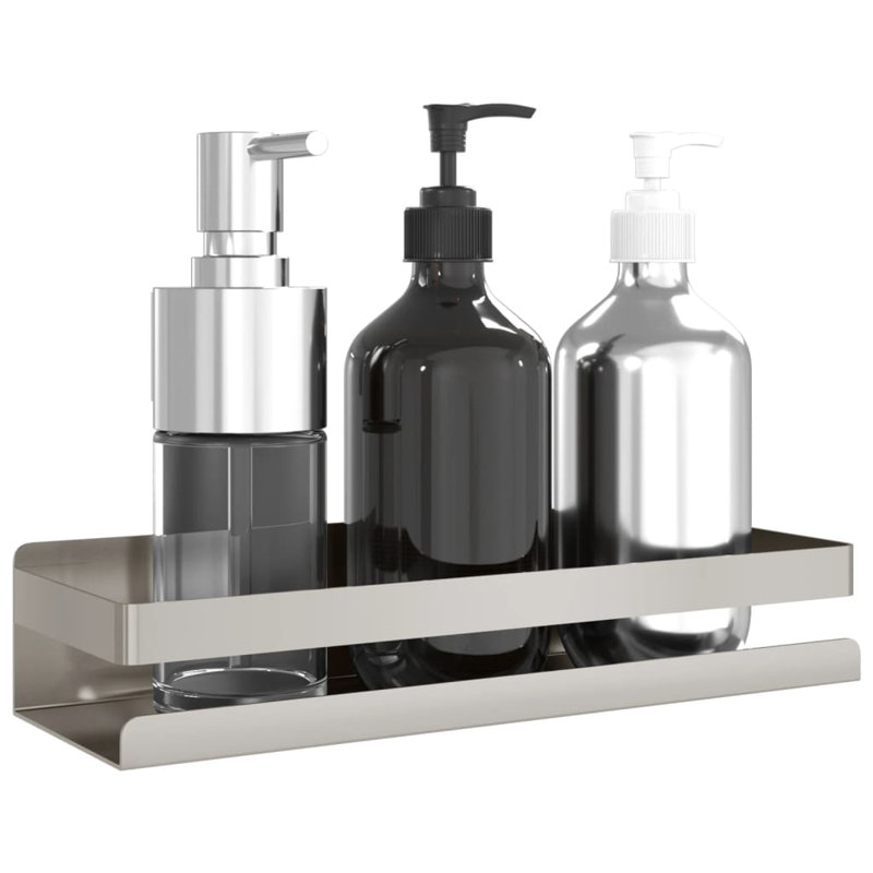 Stainless Steel Bathroom Shelves, 6cm H x 30cm W x 10cm D