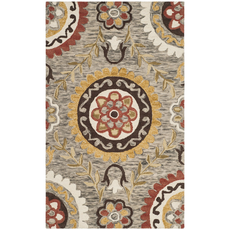 Tomo Hand Hooked Wool Floral Rug