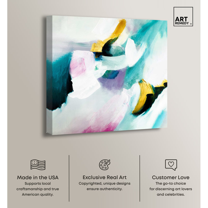 Large Blue and Gold Abstract Canvas Wall Art