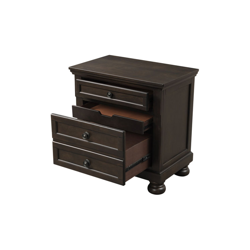 Ensemble de chambre à coucher avec lit de rangement Anajee Graynish Brown 4 & 1, Très grand