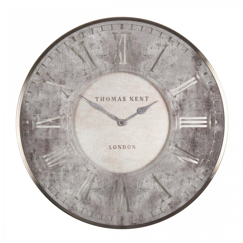 Florentine Wall Clock, Silver, 76cm H x 76cm W x 6cm D