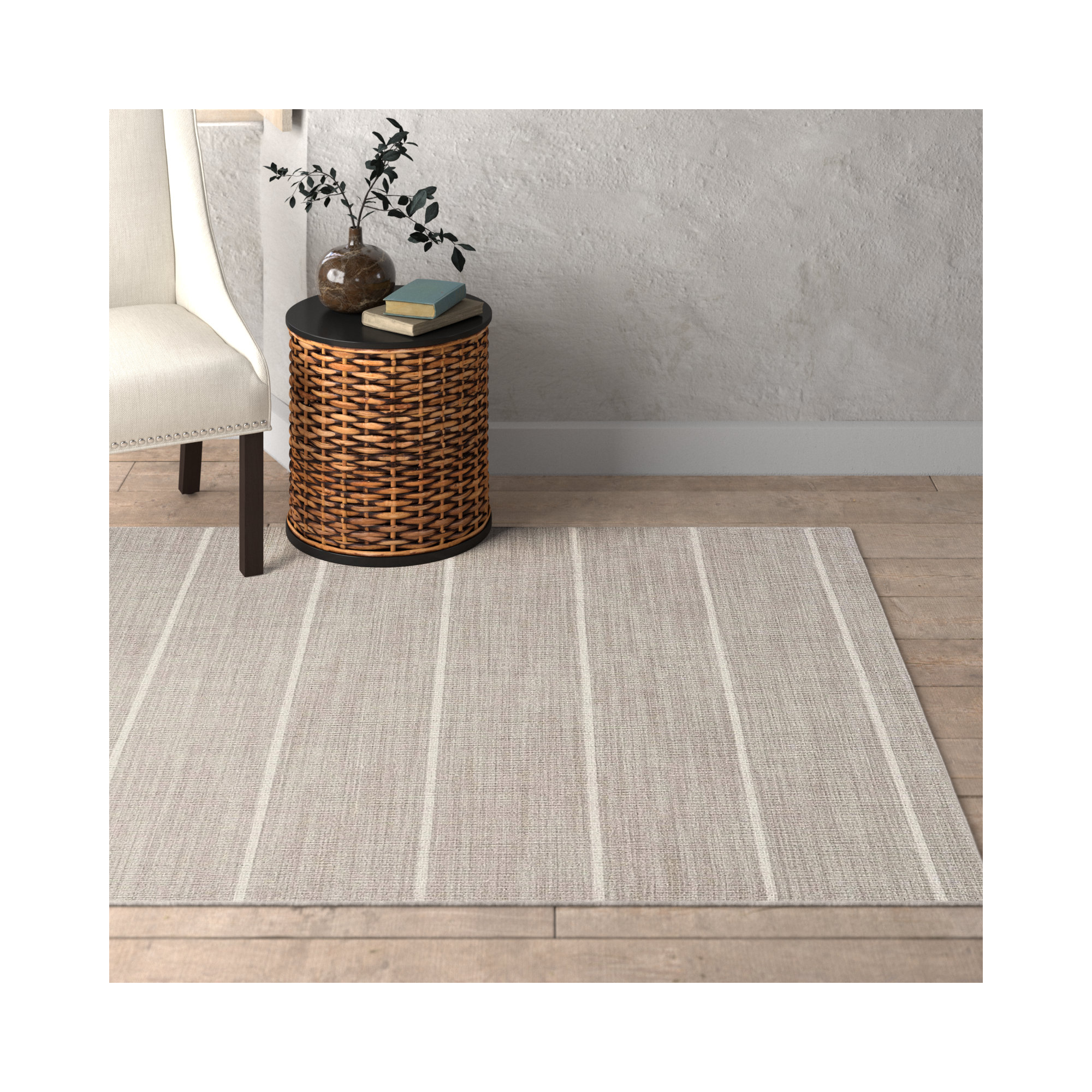 Creekmont Handmade Wool Brown Rug, Rectangle 5' x 8'