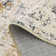 Abstract Machine Washable Gold No-Skid Area Rug