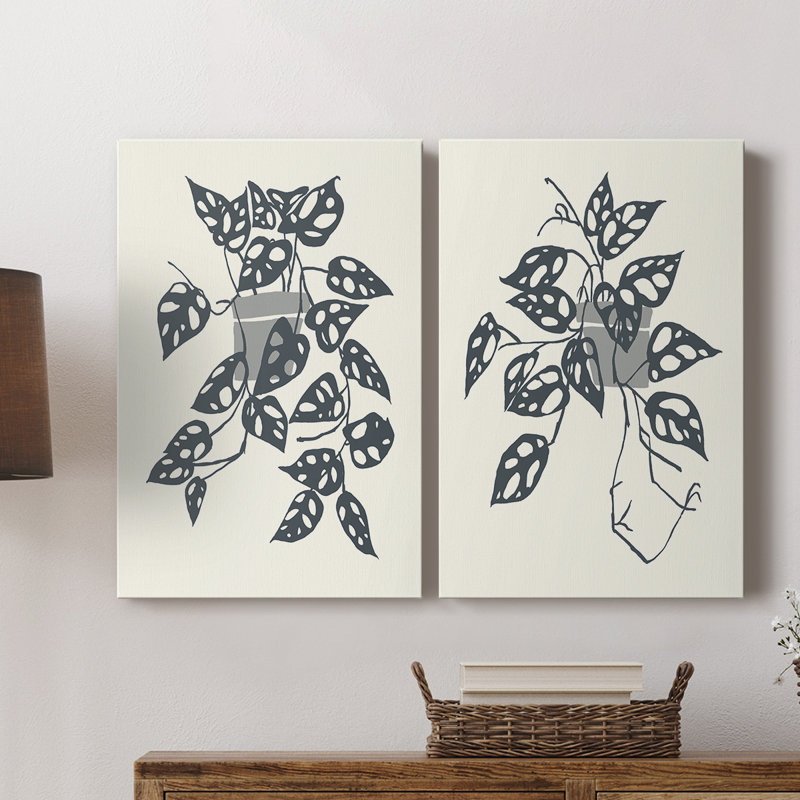 «Growing Leaves II» - Toile tendue avec châssis de qualité supérieure - Prêt à être accroché