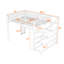 Structure de lit mezzanine en métal avec bureau intégré, tablettes et ports USB-1002508488