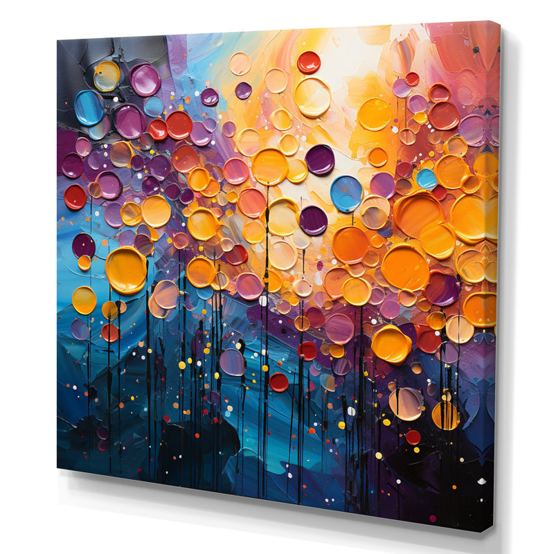 Dancing Lights - Abstract Collages Wall Decor, H 30 po x l 30 po x P 1 po, Toile tendue