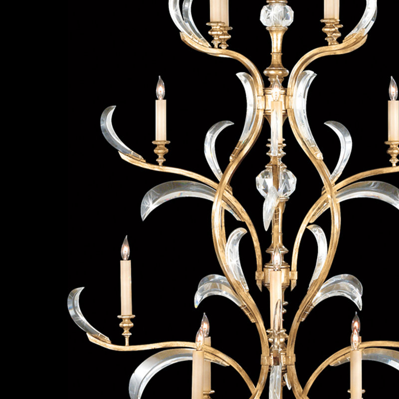 Beveled Arcs 16 - Light Chandelier, Gold