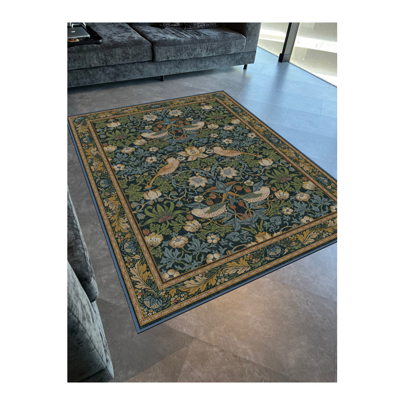 Tapis décoratif à motif tressé nature et oiseaux Nature Beauty Series, Rectangle 5 pi 1,02 po x 7 pi 6,55 po