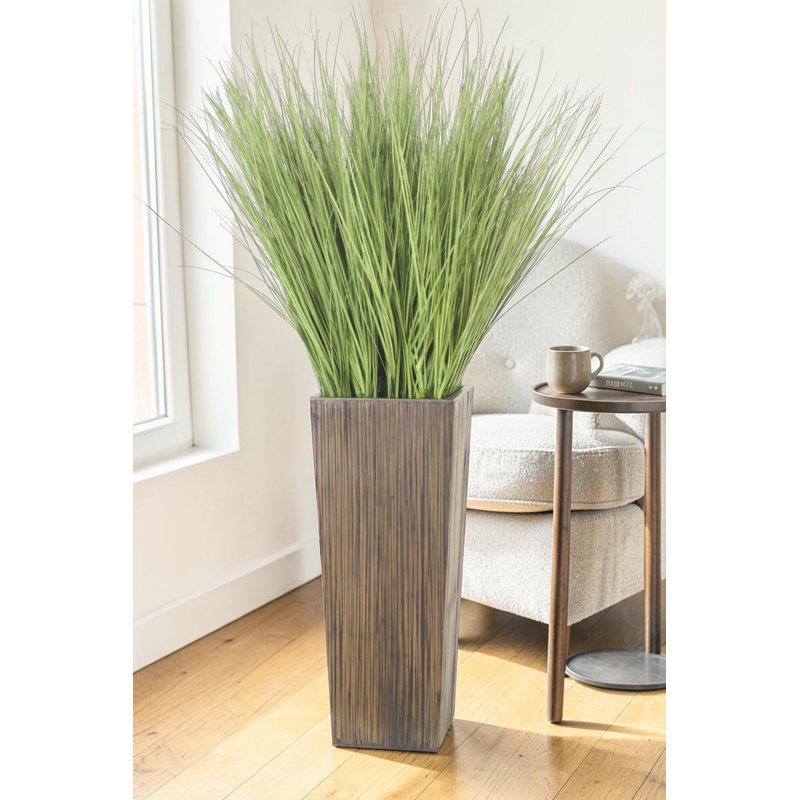 Grass in Crushed Bamboo Planter